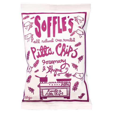 Soffles Pitta Chips Rosemary & Thyme Share Bag 165g (Pack of 3)
