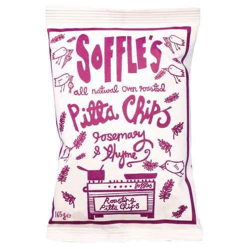 Soffles Pitta Chips Rosemary & Thyme Share Bag 165g (Pack of 3)