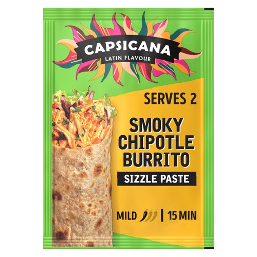 Capsicana Mexican Tomato Chipotle Burrito Serves 2 Mild 60g (Pack 2)