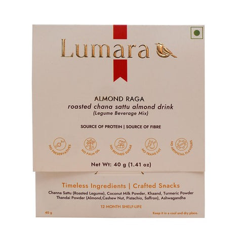 Lumara  Almond Raga roasted chana sattu almond drink 40g (Pack of 6)