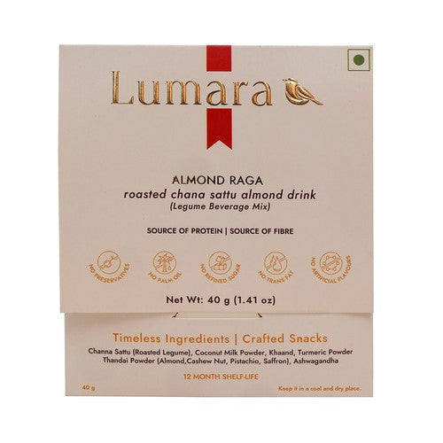 Lumara  Almond Raga roasted chana sattu almond drink 40g (Pack of 6)