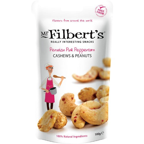 Mr Filbert's Peruvian Pink Peppercorn Cashews & Peanuts 100g (Pack of 3)