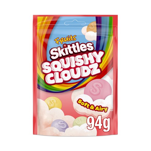 Skittles Squishy Cloudz Chewy Sweets Fruit Flavoured Sweets Bag 94g (Pack 6)