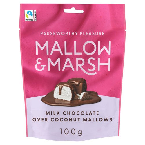 Mallow & Marsh Milk Chocolate over Coconut Pouch 100g (Pack of 3)