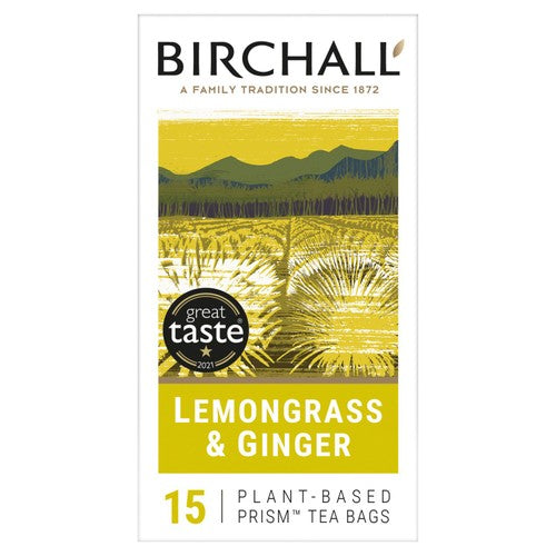 Birchall Lemongrass & Ginger - 15 Prism Tea Bags 15's (Pack of 3)
