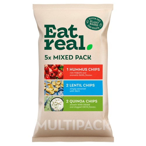 Eat Real Multipack Chips 5 x 19.6g (Pack of 6)