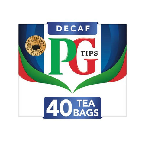 PG Tips Decaf Plant Based Biodegradable Decaffeinated Tea Bags 40's (Pack of 2)