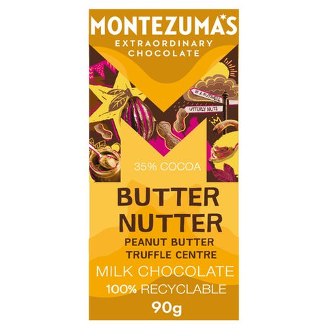 Montezuma's Butter Nutter Milk Peanut Butter Truffle Bar 90g (Pack of 3)