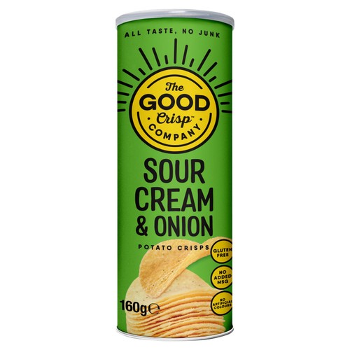The Good Crisp Co Sour Cream & Onion Potato Crisps 160g (Pack of 3)