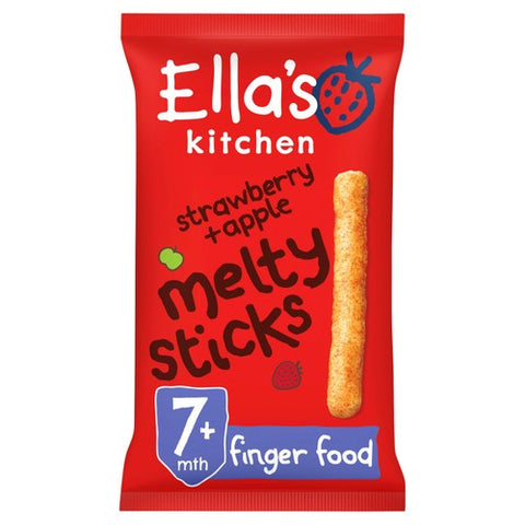 Ella's Kitchen Organic Melty Sticks Strawberry + Apple 7m+ 16g (Pack of 3)