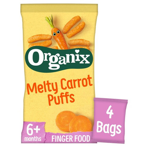 Organix Melty Organic Carrot Baby Puffs Multipack 6 months+ 4 x 18g (Pack of 2)