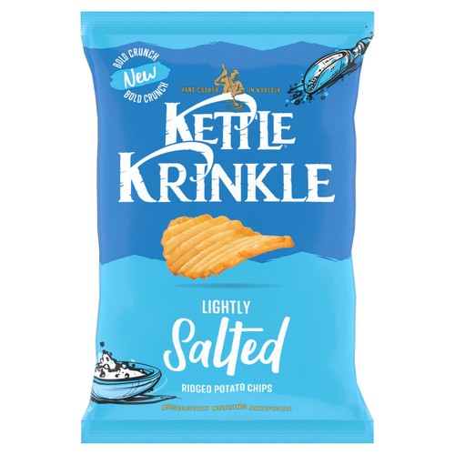 Kettle Chips Krinkle Sea Salt 130g (Pack of 3)