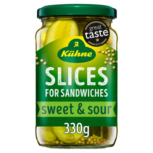 Kuhne Gherkin Sandwich Slices 330g (Pack of 2)