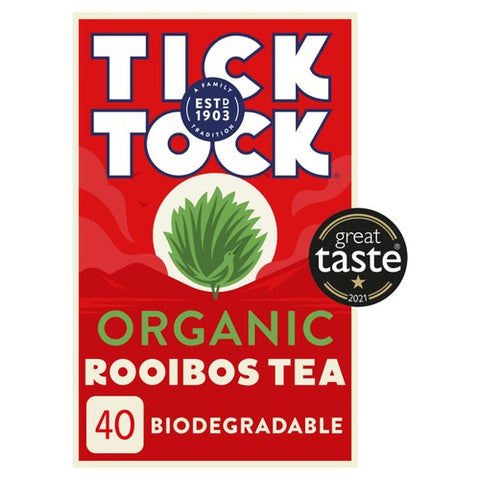 Tick Tock Organic Rooibos Redbush Tea Bags 40's (Pack of 2)