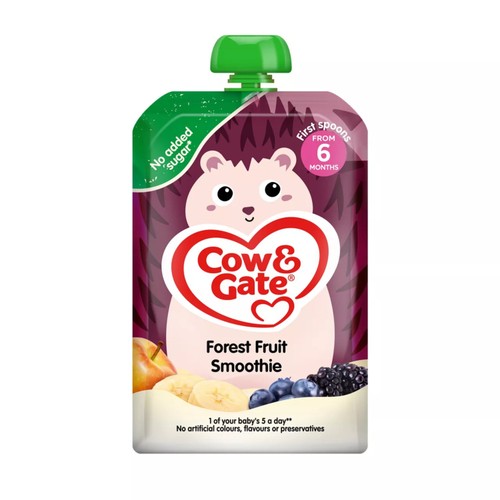 Cow Gate Fruit Pouch Forest Fruit Smoothie 4+ Months 100g (Pack 3)