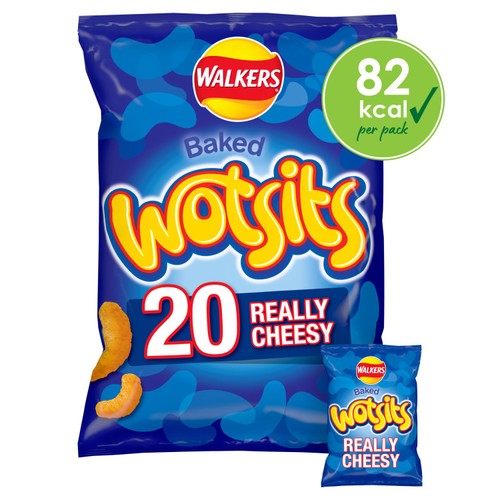Walkers Wotsits Really Cheesy Multipack Snacks Crisps 20x16.5g (Pack of 3)