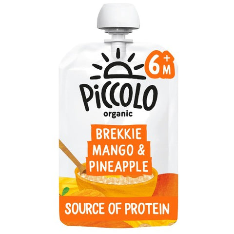Piccolo Brekkie Mango Pineapple Organic Baby Food Pouch 6mths+ 100g (Pack 3)