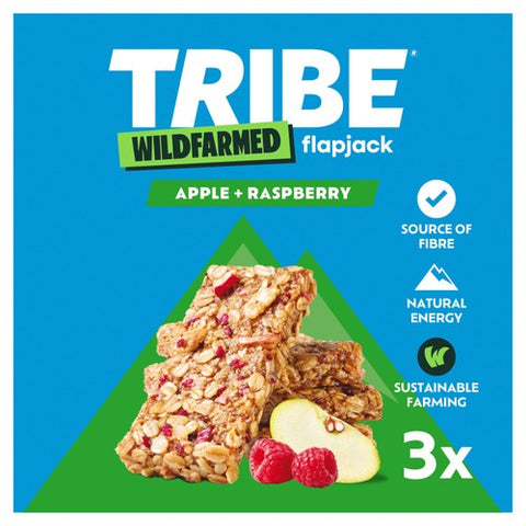 TRIBE Wildfarmed Apple and Raspberry Flapjack 3 x 50g (Pack of 3)