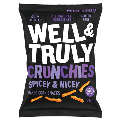Well&Truly Crunchies Spicey & Nicey Share Bag 100g (Pack of 3)