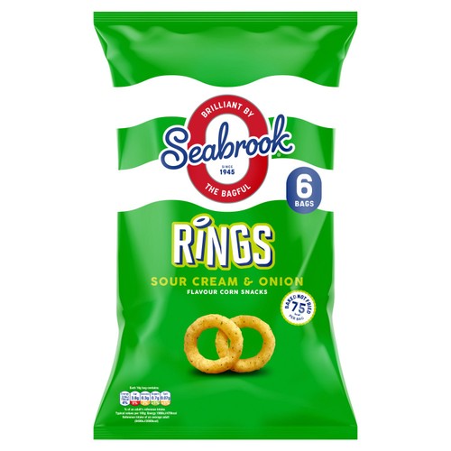 Seabrook Loaded Rings Sour Cream & Onion 6 x 16g (Pack of 6)
