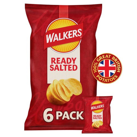 Walkers Ready Salted Multipack Crisps 6 x 25g (Pack of 3)