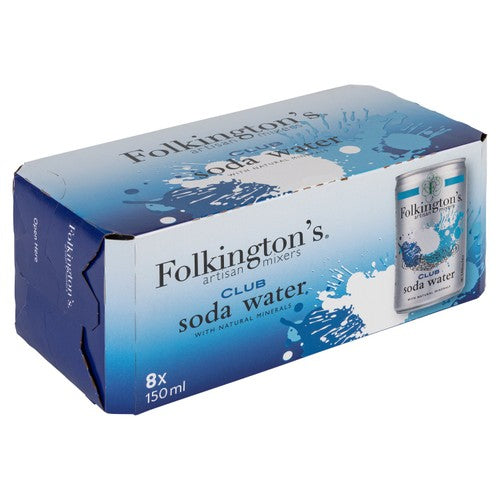 Folkington's Club Soda 8 x 150ml (Pack of 2)