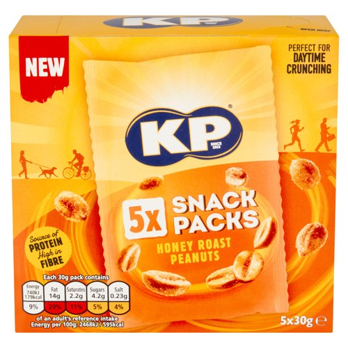 KP Honey Roast Peanuts Multipack 5 's (Pack of 3)