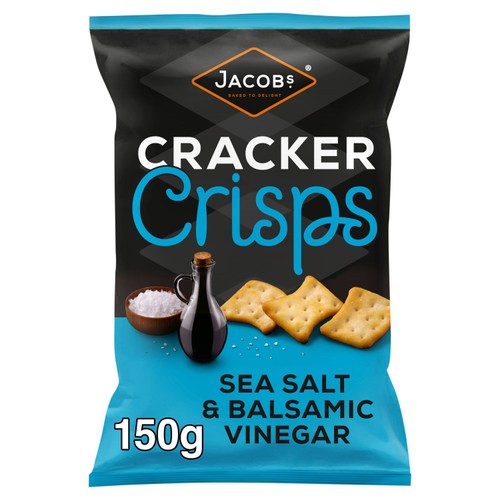 Jacob's Cracker Crisps Sea Salt & Balsamic Vinegar 150g (Pack of 3)
