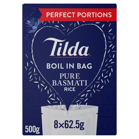 Tilda Boil in the Bag Pure Basmati Rice 8 x 62.5g (Pack of 2)