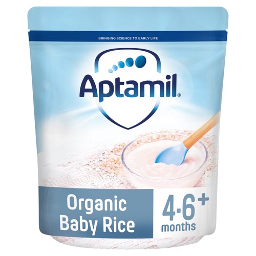 Aptamil Organic Baby Rice Cereal, 4 mths+ 100g (Pack of 3)