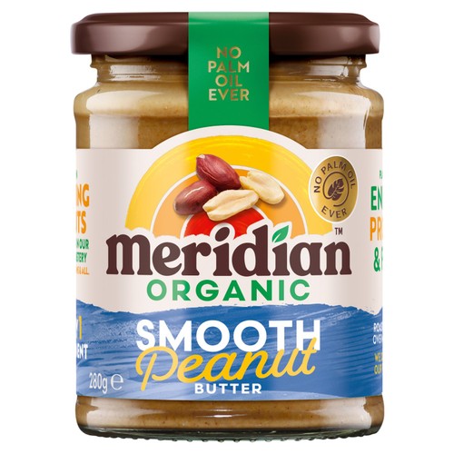 Meridian Organic Smooth Peanut Butter 100% 280g (Pack of 2)