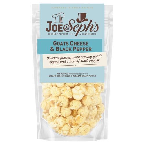 Joe & Seph's Goats Cheese & Black Pepper Popcorn 65g (Pack of 6)