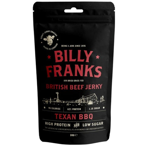 Billy Franks Texan BBQ Beef Jerky 30g (Pack of 3)