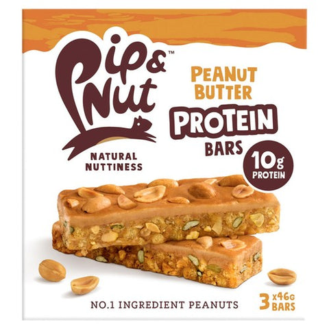 Pip & Nut Protein Peanut Butter Bars 3 x 46g (Pack of 3)