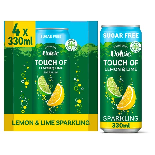 Touch Lemon Lime Sparkling Sugar Free Flavoured Water 4 x 330ml (Pack 2)