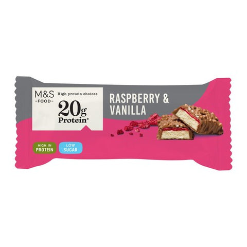 M&S Raspberry & Vanilla Chocolate Protein Bar 55g (Pack of 3)