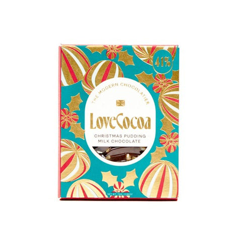 Love Cocoa Christmas Pudding Milk Chocolate Bar 75g (Pack of 3)