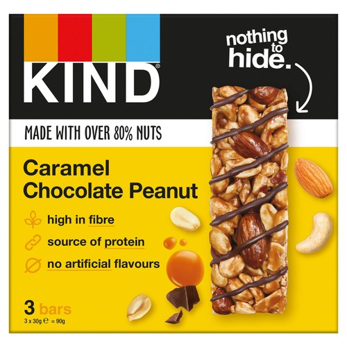 KIND Caramel Chocolate Peanut Multipack 3 x 30g (Pack of 3)