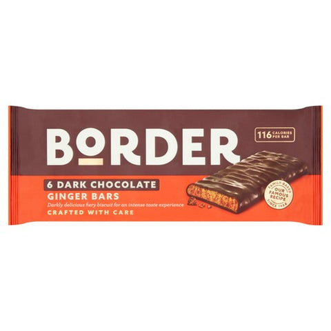Border Biscuits Dark Chocolate Ginger Bars 144g (Pack of 3)