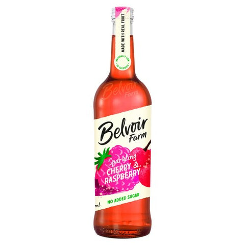 Belvoir Farm no added sugar sparkling Cherry & Raspberry 750ml (Pack of 2)