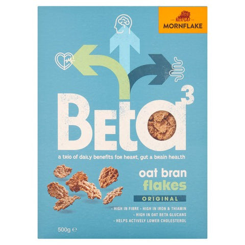 Mornflake Beta 3 Oatbran Flakes Original 500g (Pack of 3)
