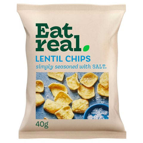 Eat Real Lentil Sea Salt Chips 40g (Pack of 6)