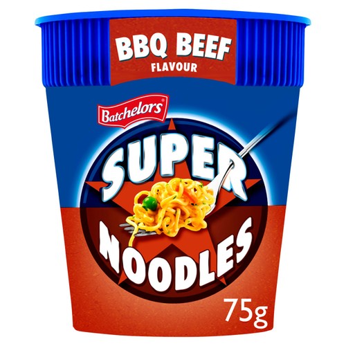 Batchelors Super Noodles BBQ Beef Flavour Instant Noodle Pot 75g (Pack of 3)