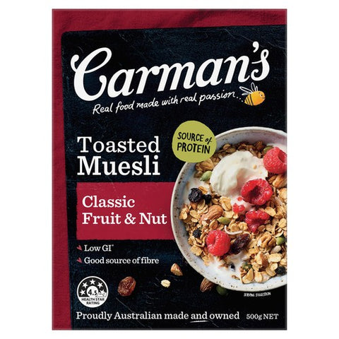 Carmans Kitchen Classic Fruit and Nut Muesli Box 500g (Pack of 3)