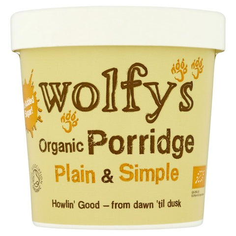 Wolfy's Organic Plain & Simple Porridge Pot 60g (Pack of 3)