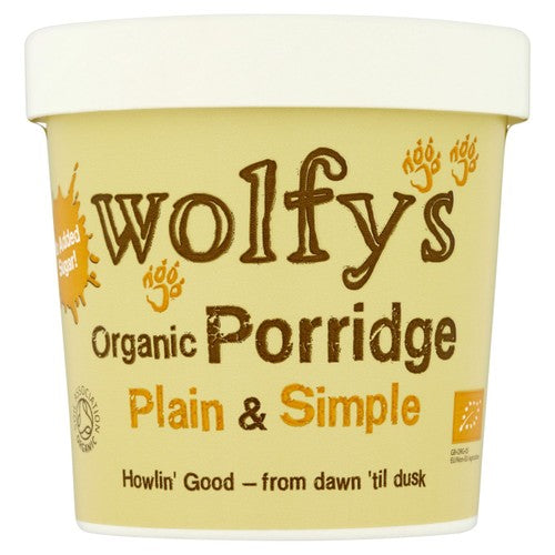 Wolfy's Organic Plain & Simple Porridge Pot 60g (Pack of 3)