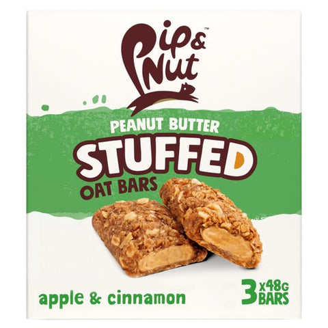 Pip & Nut Peanut Butter Stuffed Oat Bar Apple and Cinnamon 3 x 48g (Pack of 3)