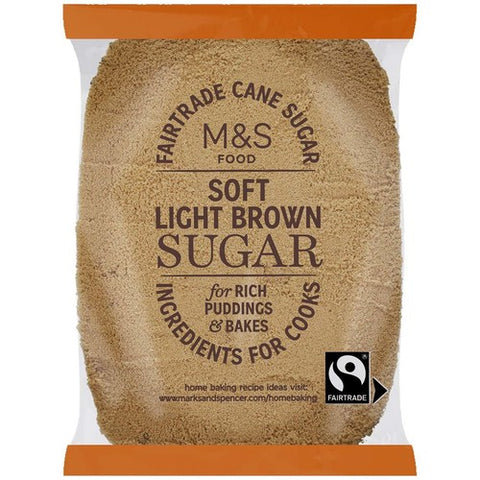 M&S Fairtrade Light Brown Soft Sugar 500g (Pack of 2)