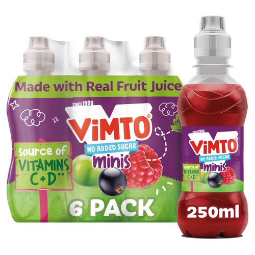 Vimto Original Real Fruit Still Kid's Juice Drinks 6 x 250ml (Pack 2)