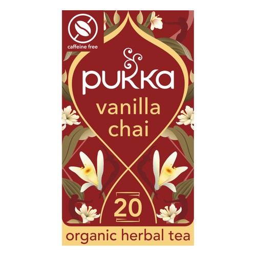Pukka Organic Vanilla Chai Tea Home-Compostable Herbal Tea Bags 20's (Pack of 3)